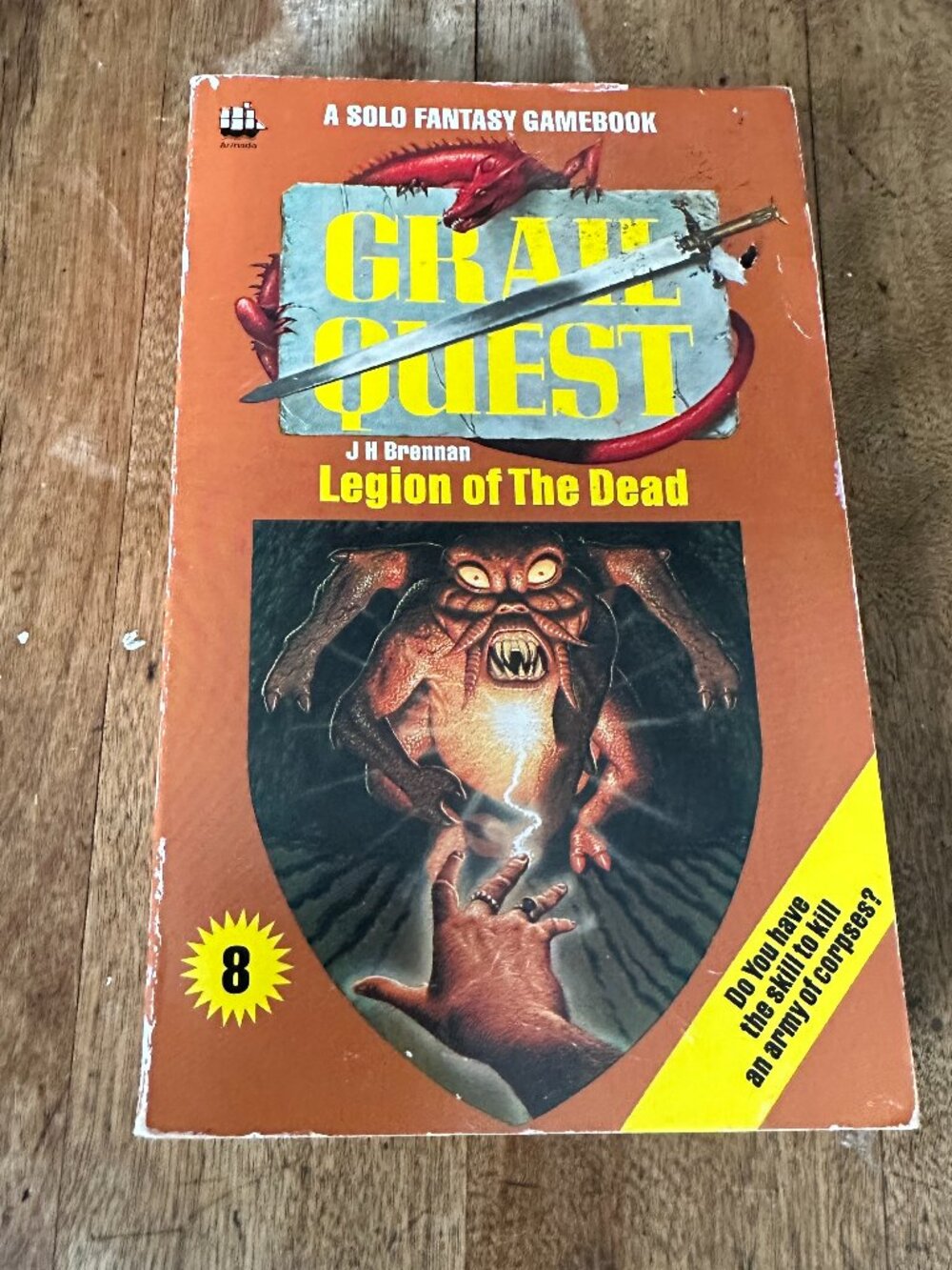 Grail Quest #8 Legion of the Dead J.H. Brennan 1987 RARE Gamebook Clean Journal